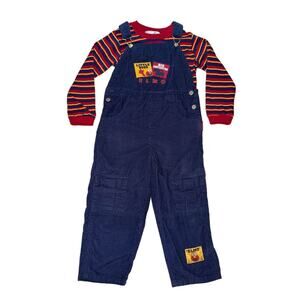 Vintage Corduroy Sesame Street Elmo Overalls 5T